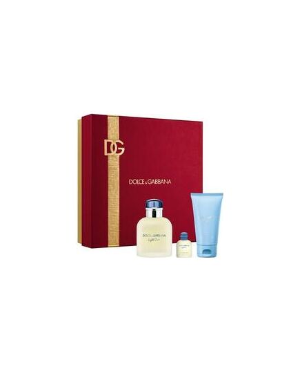 DOLCE GABBANA LIGHT BLUE POUR HOMME GIFT SET EDT 75 ML, SHOWER GEL 50 ML A MINIATURKA EDT 4,5 ML