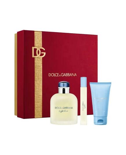 DOLCE GABBANA LIGHT BLUE POUR HOMME GIFT SET EDT 125 ML, SHOWER GEL 50 ML A MINIATURKA EDT 10 ML
