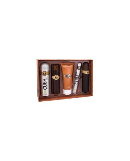 CUBA MUST HAVE GOLD GIFT SET EDT 100 ML, 35 ML EDT, AFTER SHAVE 100 ML SHOWER GEL 200 ML AND 200 ML DEOSPRAY