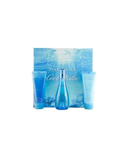 DAVIDOFF COOL WATER WOMAN GREAT GIFT SET EDT 100 ML BODY LOTION 75 ML COOL WATER AND COOL WATER SHOWER GEL 75 ML