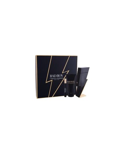 CAROLINA HERRERA BAD BOY GIFT SET EDT 100 ML, SHOWER GEL 100 ML AND MINIATURE EDT 10 ML