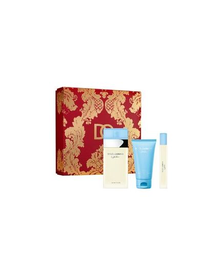 DOLCE GABBANA LIGHT BLUE GIFT SET EDT 100 ML, BODY CREAM LIGHT BLUE 50 ML AND MINIATURE LIGHT BLUE EDT 10 ML