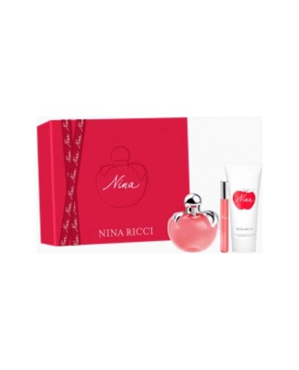 NINA RICCI NINA GIFT SET EDT 50 ML, TĚLOVÉ MLÉKO NINA 75ML A MINIATURKA ( ROLL-ON ) NINA EDT 10 ML