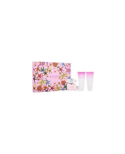VERSACE BRIGHT CRYSTAL GIFT SET EDT 90 ML, BODY LOTION 100 ML CRYSTAL BRIGHT, BRIGHT CRYSTAL SHOWER GEL 100 ML, AND MINIATURES BRIGHT CR