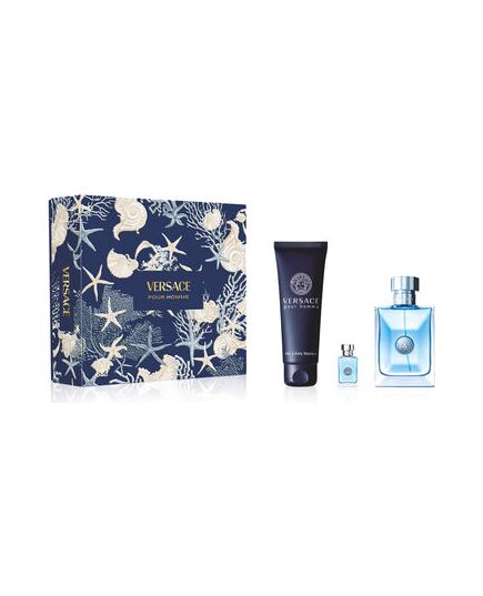 VERSACE POUR HOMME GIFT SET EDT 100 ML, MINIATURKA EDT 5 ML A SHOWER GEL 150 ML