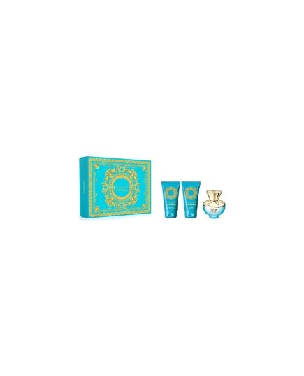 VERSACE DYLAN TURQUOISE POUR FEMME GIFT SET EDT 50 ML, SHOWER GEL 50 ML AND BODY GEL 50 ML