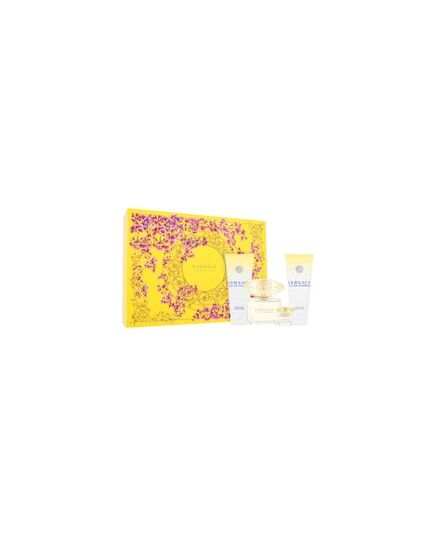 VERSACE YELLOW DIAMOND GIFT SET EDT 90 ML, BODY LOTION 100 ML, SHOWER GEL 100 ML AND MINIATURE EDT 5 ML