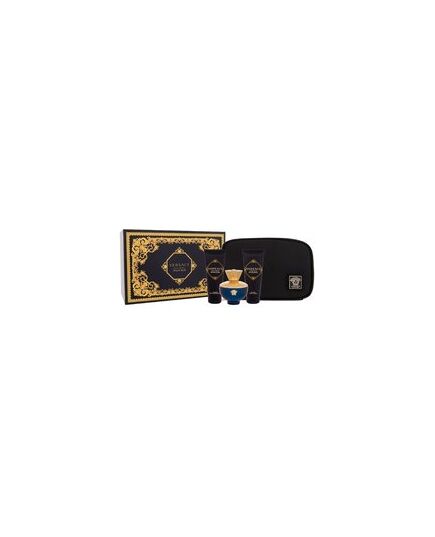 VERSACE DYLAN BLUE POUR FEMME GIFT SET EDP 100 ML, BODY LOTION 100 ML, SHOWER GEL 100 ML AND COSMETIC BAG