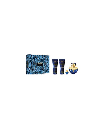 VERSACE DYLAN BLUE POUR FEMME GIFT SET EDP 100 ML, BODY LOTION 100 ML, SHOWER GEL 100 ML AND MINIATURE EDP 5 ML