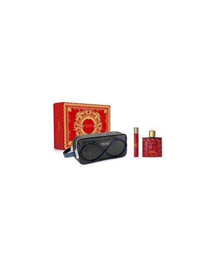 VERSACE EROS FLAME SET EDP 100 ML + MINIATURE EDP 10 ML + COSMETIC BAG