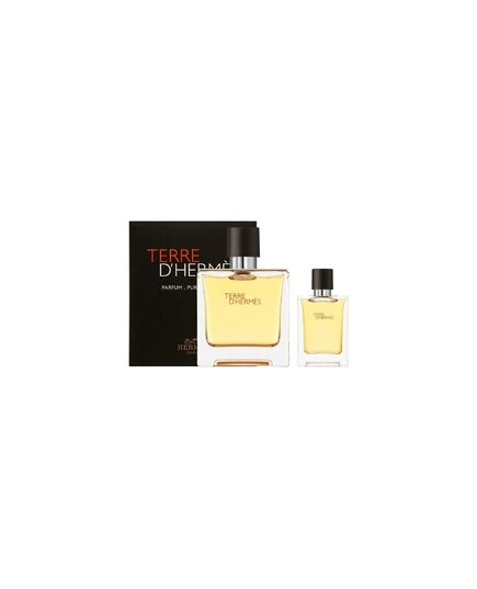 HERMÈS TERRE D'HERMES PURE PERFUME GIFT SET PARFUM 75 ML AND MINIATURE 12.5 ML