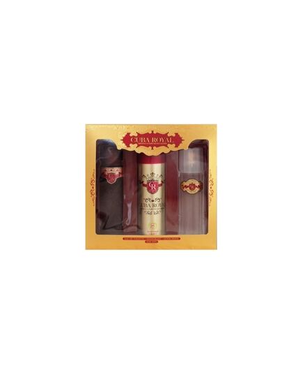 CUBA ROYAL GIFT SET 100 ML EDT, AFTER SHAVE (AFTER SHAVE) ROYAL 100 ML AND 200 ML ROYAL DEOSPRAY