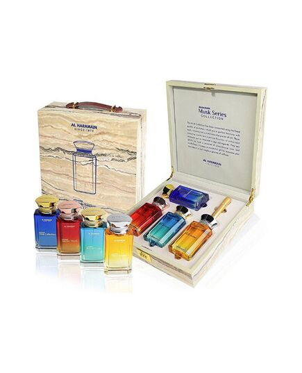 AL HARAMAIN MUSK SERIES COLLECTION DÁRKOVÁ SADA EDP 4 X 100 ML A PLNITELNÝ FLAKON