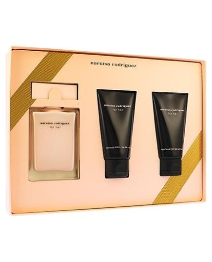 NARCISO RODRIGUEZ FOR HER DÁRKOVÁ SADA PRO ŽENY PARFÉMOVANÁ VODA 50 ML + TĚLOVÉ MLÉKO 50 ML + SPRCHOVÝ GEL 50 ML