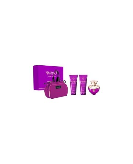 VERSACE DYLAN PURPLE DÁRKOVÁ SADA EDP 100 ML, TĚLOVÉ MLÉKO 100 ML, SPRCHOVÝ GEL 100 ML A KOSMETICKÁ TAŠTIČKA