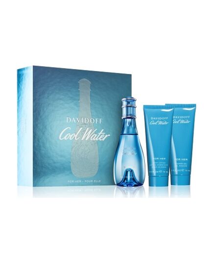 DAVIDOFF COOL WATER WOMAN EAU DE TOILETTE FOR WOMEN 100 ML + TĚLOVÉ MLÉKO 75 ML + SPRCHOVÝ GEL 75 ML GIFT SET