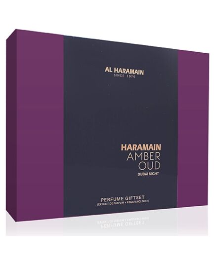 AL HARAMAIN AMBER OUD DUBAI NIGHT DÁRKOVÁ SADA EXTRAIT DE PARFUM 75 ML, EXTRAIT DE PARFUM 30 ML A TĚLOVÝ ZÁVOJ 250 ML