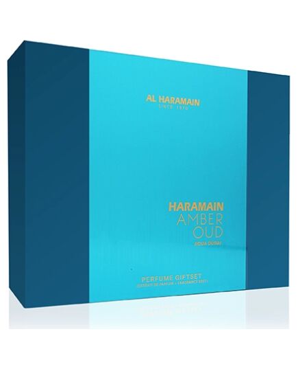 AL HARAMAIN AMBER OUD AQUA DUBAI GIFT SET UNISEX PERFUME EXTRACT 75 ML + PERFUME EXTRACT 30 ML + BODY MIST 200 ML