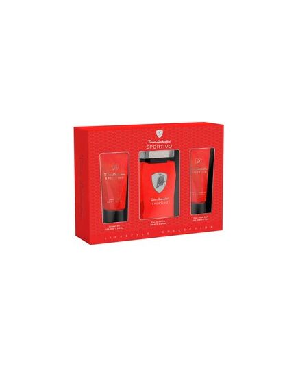 LAMBORGHINI SPORTIVO GIFT SET EDT 125 ML, SHOWER GEL 100 ML AND AFTER SHAVE BALSAM (AFTER SHAVE BALM) 100 ML