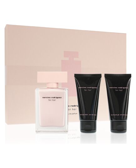 NARCISO RODRIGUEZ FOR HER EAU DE PARFUM FOR WOMEN 50 ML + TĚLOVÉ MLÉKO 50 ML + SPRCHOVÝ GEL 50 ML GIFT SET