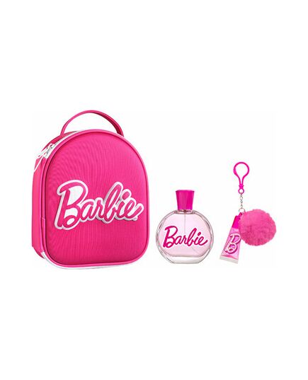 FRAGRANCES FOR CHILDREN BARBIE DÁRKOVÁ SADA EDT 100 ML, LESK NA RTY S PŘÍVĚŠKEM A BATOH