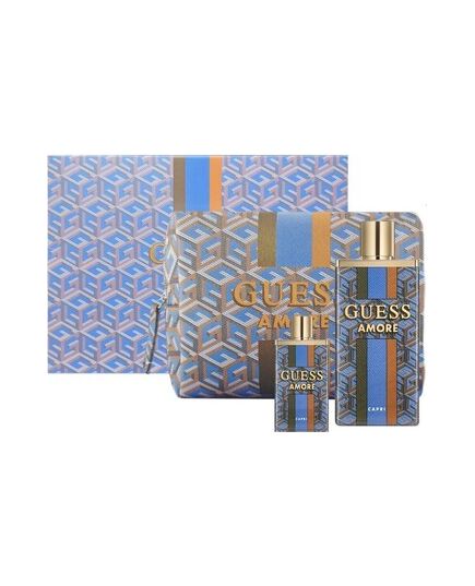 GUESS AMORE CAPRI DÁRKOVÁ SADA EDT 100 ML, MINIATURKA EDT 7,5 ML A KOSMETICKÁ TAŠKA