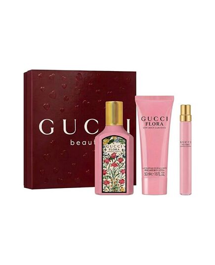 GUCCI FLORA GORGEOUS GARDENIA DÁRKOVÁ SADA EDP 100 ML, MINIATURKA EDP 10 ML A TĚLOVÉ MLÉKO 50 ML