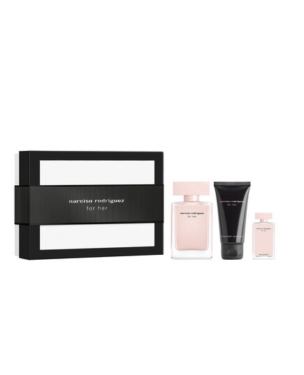 NARCISO RODRIGUEZ FOR HER DÁRKOVÁ SADA EDP 50 ML, TĚLOVÉ MLÉKO 50 ML A MINIATURKU EDP 7,4 ML