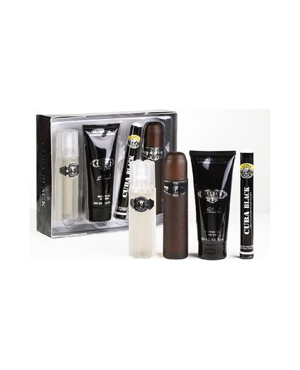 CUBA BLACK DÁRKOVÁ SADA EDT 100 ML, EDT 35 ML, AFTER SHAVE ( VODA PO HOLENÍ )  100 ML A SPRCHOVÝ GEL 200 ML