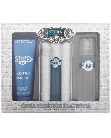 CUBA PRESTIGE PLATINUM GIFT SET EDT 90 ML, SHOWER GEL 200 ML A AFTER SHAVE ( AFTERSHAVE ) 100 ML