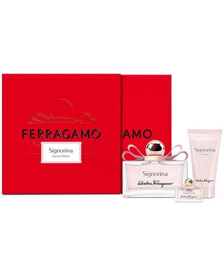 SALVATORE FERRAGAMO SIGNORINA UNICA GIFT SET EDP 100 ML, BODY LOTION 50 ML AND MINIATURE EDP 5 ML