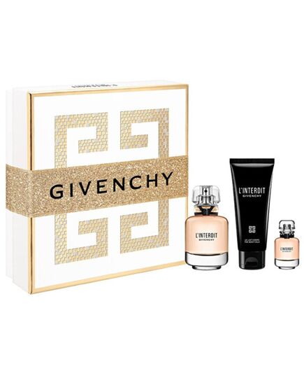 GIVENCHY L´INTERDIT GIFT SET EDP 50 ML, TĚLOVÉ MLÉKO 75 ML A MINIATURE EDP 10 ML