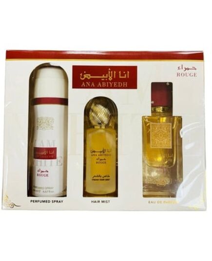 LATTAFA ANA ABIYEDH ROUGE DÁRKOVÁ SADA EDP 60 ML, DEOSPRAY 200 ML A VLASOVÁ MLHA 50 ML