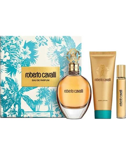 CAVALLI ROBERTO ROBERTO CAVALLI DÁRKOVÁ SADA EDP 75 ML, TĚLOVÉ MLÉKO 100 ML A MINIATURKA EDP 15 ML