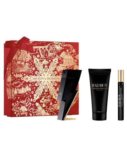 CAROLINA HERRERA BAD BOY GIFT SET EDT 50 ML, SHOWER GEL 100 ML A MINIATURE EDT 10 ML