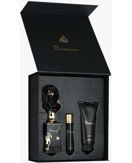 LATTAFA HIS CONFESSION DÁRKOVÁ SADA EDP 100 ML, MINIATURKA EDP 12 ML A SPRCHOVÝ GEL 100 ML