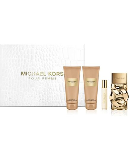 MICHAEL KORS POUR FEMME DÁRKOVÁ SADA EDP 100 ML, TĚLOVÉ MLÉKO 100 ML, SPRCHOVÝ GEL 100 ML A MINIATURKA EDP 10 ML