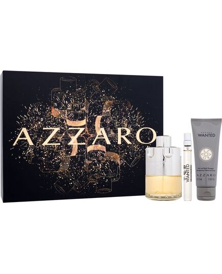 AZZARO WANTED GIFT SET EDT 100 ML, SHOWER GEL 75 ML AND MINIATURE EDT 10 ML