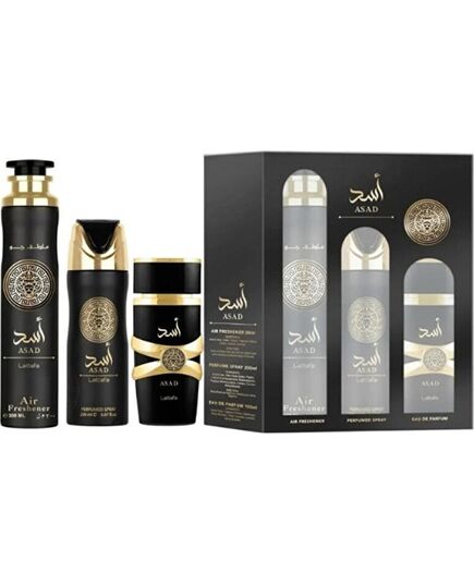 LATTAFA ASAD DÁRKOVÁ SADA EDP 100 ML, DEOSPRAY 200 ML A OSVĚŽOVAČ VZDUCHU 300 ML