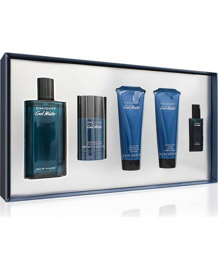 DAVIDOFF COOL WATER MAN DÁRKOVÁ SADA EDT 125 ML, BALZÁM PO HOLENÍ 75 ML, SPRCHOVÝ GEL 75 ML, DEOSTICK 70 G A MINIATURKA 15 ML
