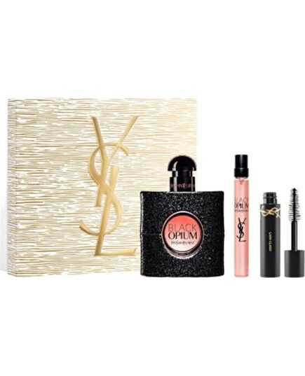 YVES SAINT LAURENT BLACK OPIUM DÁRKOVÁ SADA EDP 50 ML, MINIATURKA EDP 10 ML A ŘASENKA 2 ML