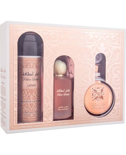 LATTAFA FAKHAR ROSE DÁRKOVÁ SADA EDP 100 ML, DEOSPRAY 200 ML A VLASOVÁ MLHA 50 ML