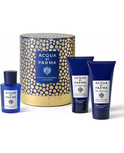 ACQUA DI PARMA BLU MEDITERRANEO - MIRTO DI PANAREA LA RISERVA DÁRKOVÁ SADA EDP 50 ML, SPRCHOVÝ GEL 75 ML A TĚLOVÝ KRÉM 75 ML 50ML