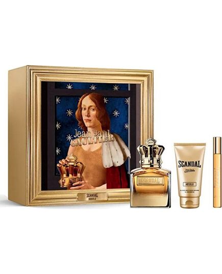 JEAN PAUL GAULTIER SCANDAL ABSOLU POUR HOMME DÁRKOVÁ SADA PARFUM 100 ML, MINIATURKA EDP 10 ML A SPRCHOVÝ GEL 75 ML 100ML