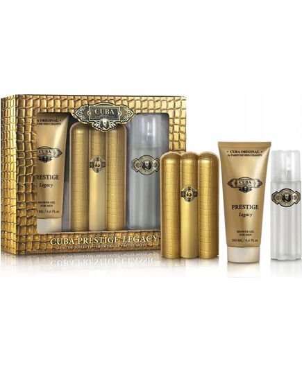 CUBA PRESTIGE LEGACY DÁRKOVÁ SADA EDT 90 ML, SPRCHOVÝ GEL 200 ML A VODA PO HOLENÍ 100 ML